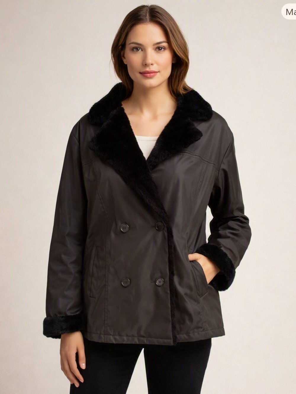 Selene Sport Raincoat Size Large Brown double breasted